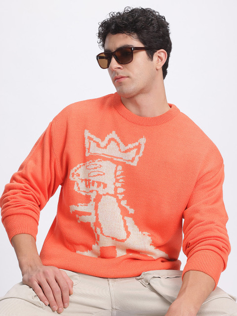 glitchez Graphic Oversized Pullover