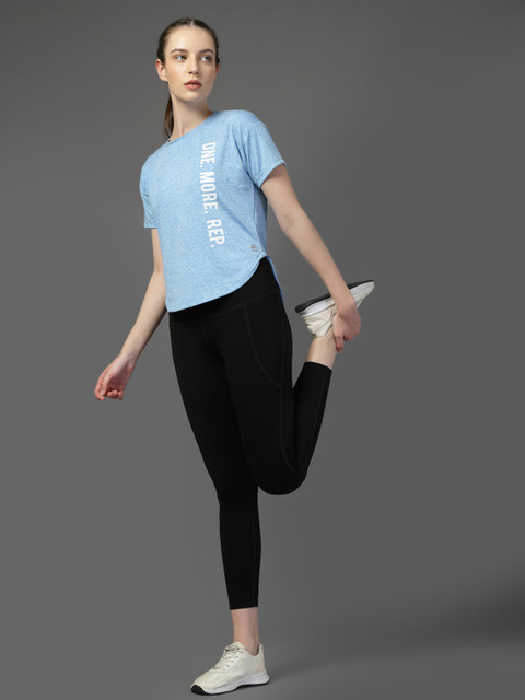 HRX by Hrithik Roshan Women Round Neck Typography Printed T-shirt