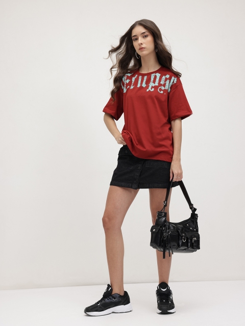 The Roadster Life Co. Typography Printed Oversized T-shirt - Image 6