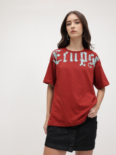 The Roadster Life Co. Typography Printed Oversized T-shirt - Image 3