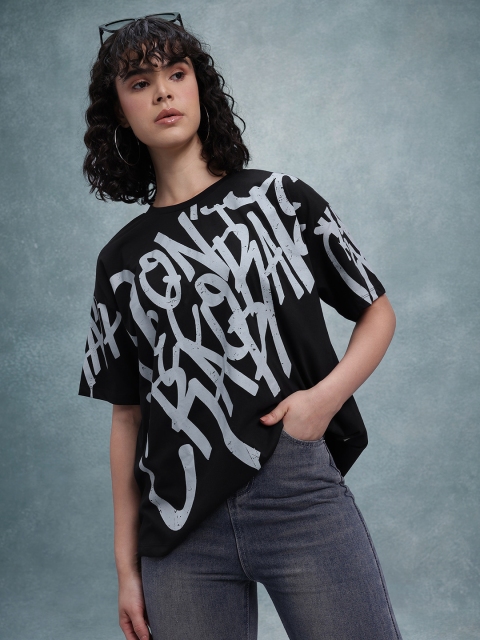 The Roadster Life Co. Typography Printed Oversized T-shirt