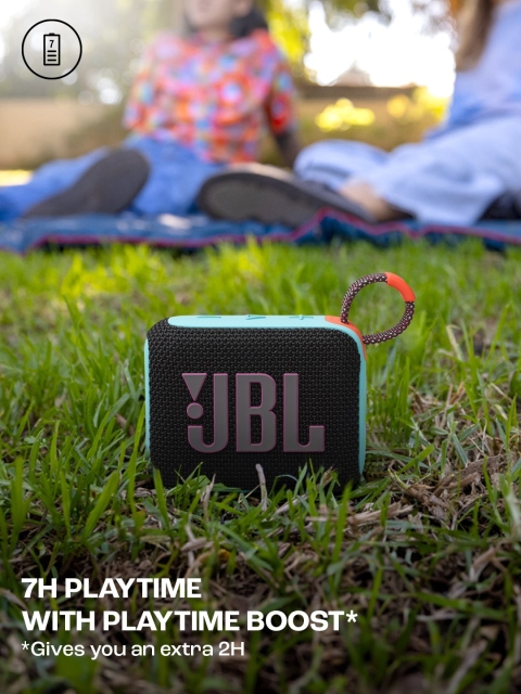 JBL Go 4 Black & Orange Ultra Portable Water & Dust Proof 4.2 W Bluetooth Speaker - Image 4