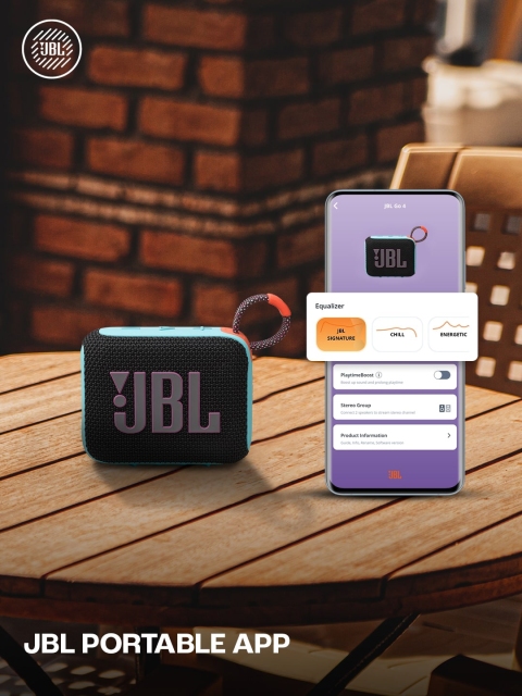 JBL Go 4 Black & Orange Ultra Portable Water & Dust Proof 4.2 W Bluetooth Speaker - Image 5