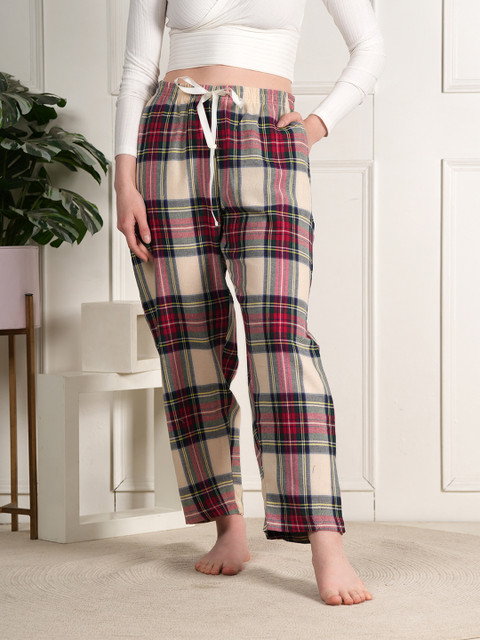 Style Shoes Women Checked Straight Lounge Pants