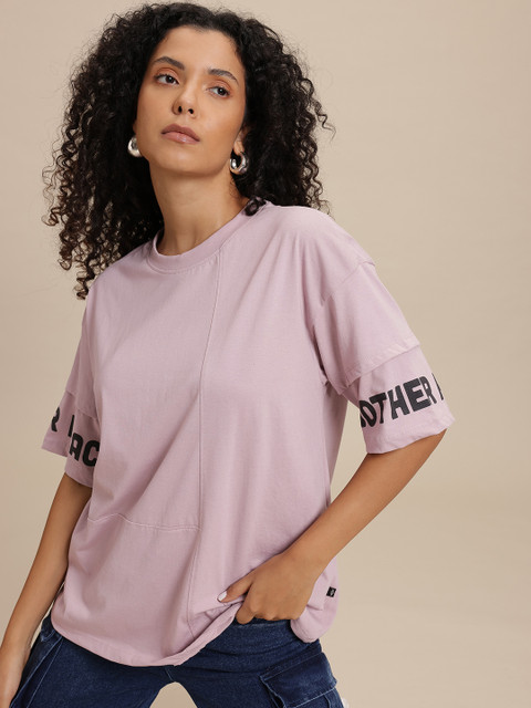 The Roadster Life Co. Typography Drop-Shoulder Sleeves Longline T-shirt