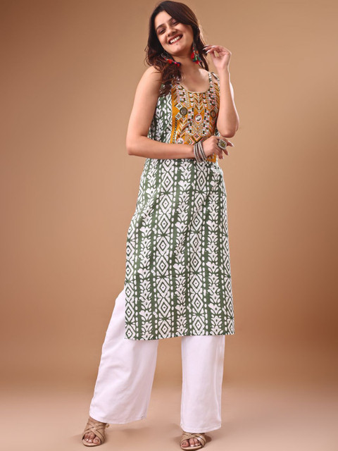 KALINI Women Dyed Patchwork Republic Day Republic Day Kurta - Image 2