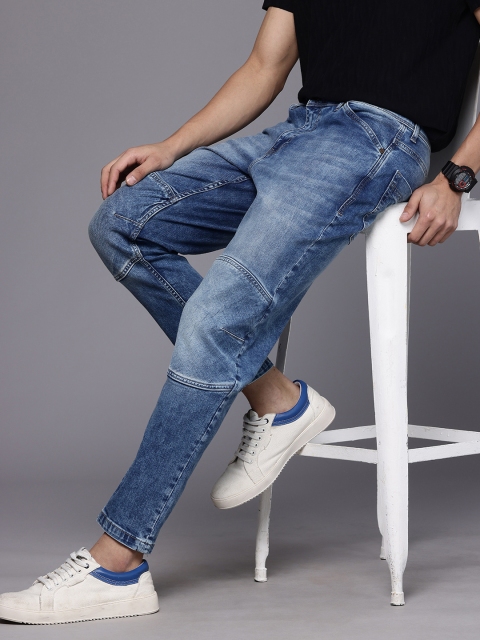 Ducati Men Regular Fit Mid-Rise Heavy Fade Stretchable Jeans