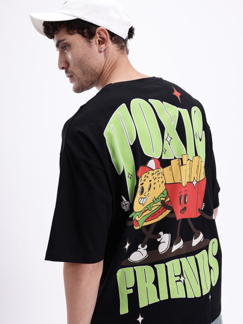 Kook N Keech Men Printed Pure Cotton Oversized T-shirt