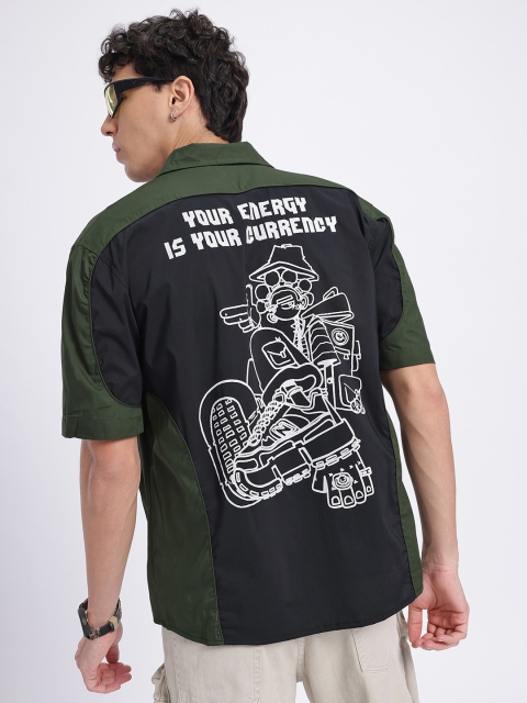 glitchez Typography & Graphic Print Pure Cotton Relaxed Fit Shirt