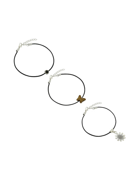 HIGH TRENDZ Women Set of 3 Anklets
