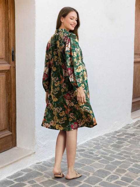 MomToBe Floral Print Puff Sleeve Maternity Fit & Flare Dress - Image 6