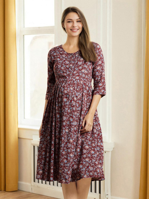 MomToBe Floral Print Maternity Fit & Flare Dress - Image 6
