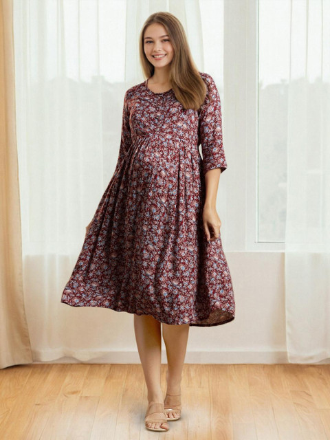 MomToBe Floral Print Maternity Fit & Flare Dress - Image 4