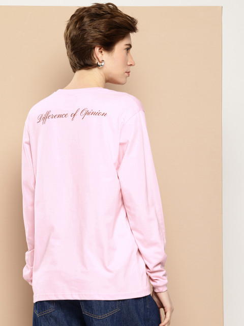 Difference of Opinion Oversized Fit Long Sleeve Typography Printed T-shirt - Image 4