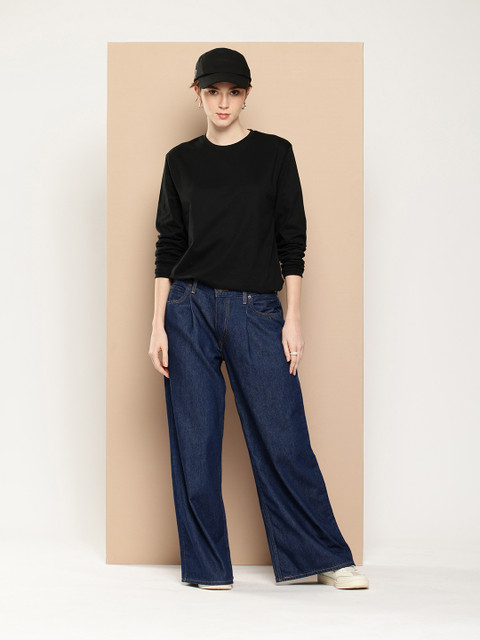 Difference of Opinion Oversized Fit Long Sleeve Typography Printed Pure Cotton T-shirt - Image 5