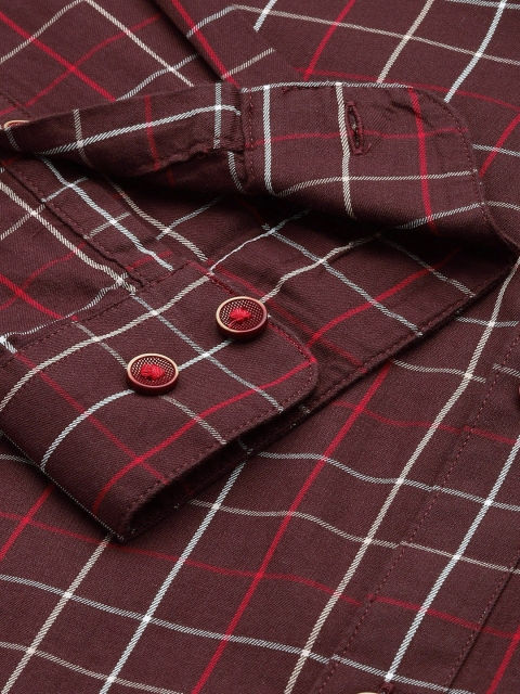 Van Heusen Sport Slim Fit Checked Pure Cotton Casual Shirt - Image 3