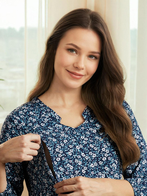 MomToBe Floral Print Maternity Fit & Flare Dress - Image 3