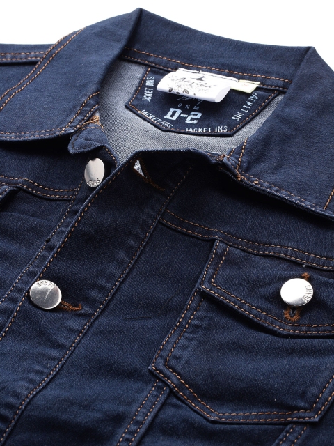 Aarika Solid Denim Jacket with Typography Detail - Image 2
