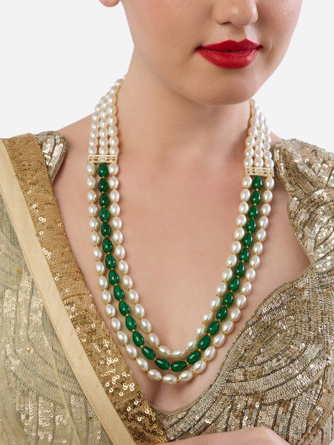 Zaveri Pearls Gold-Plated Layered Necklace