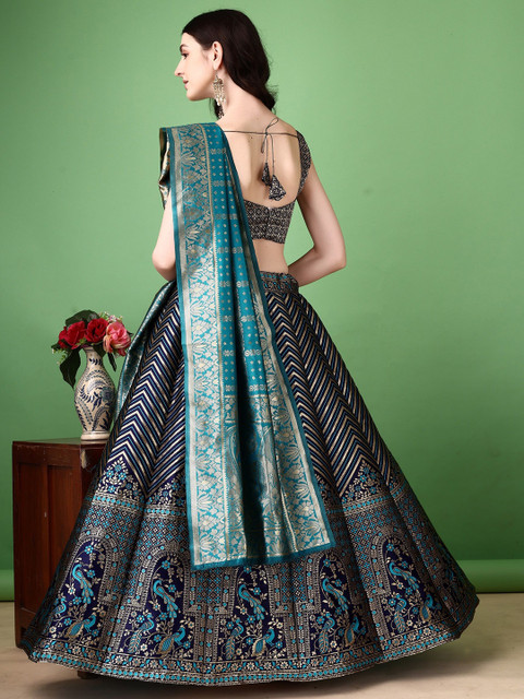 SWAMI STUDIO Ready to Wear Lehenga & Unstitched Blouse With Dupatta - Image 5