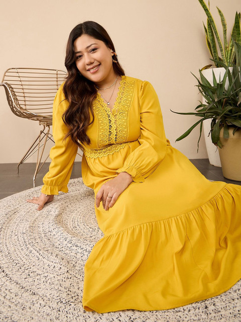 Berrylush Curve Women V-Neck Plus Size Maxi Dress - Image 6