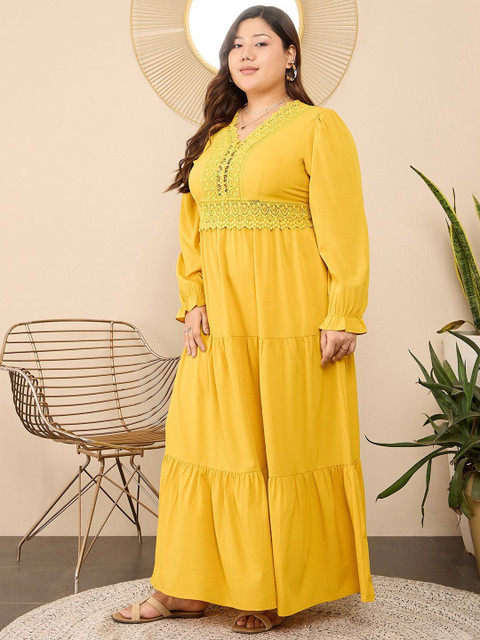 Berrylush Curve Women V-Neck Plus Size Maxi Dress - Image 4