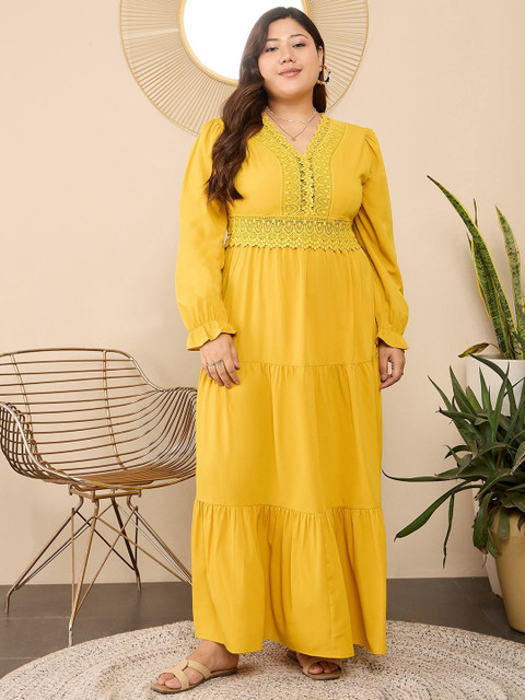 Berrylush Curve Women V-Neck Plus Size Maxi Dress - Image 2