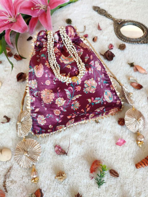 LABEL KANUPRIYA Printed Potli Clutch - Image 2