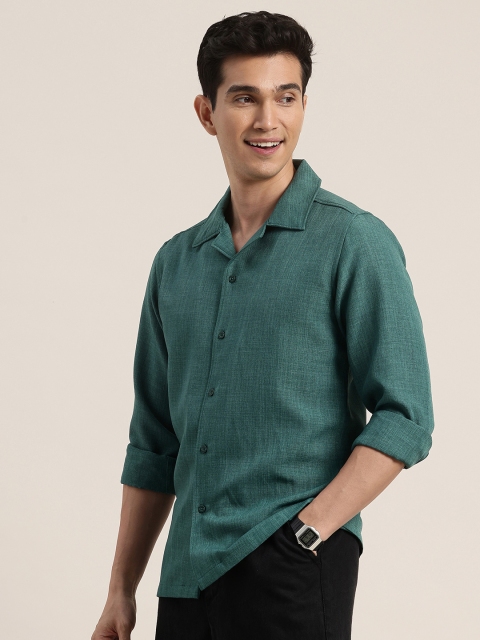 HERE&NOW Cuban Collar Pure Cotton Casual Shirt - Image 4