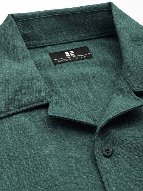 HERE&NOW Cuban Collar Pure Cotton Casual Shirt - Image 2