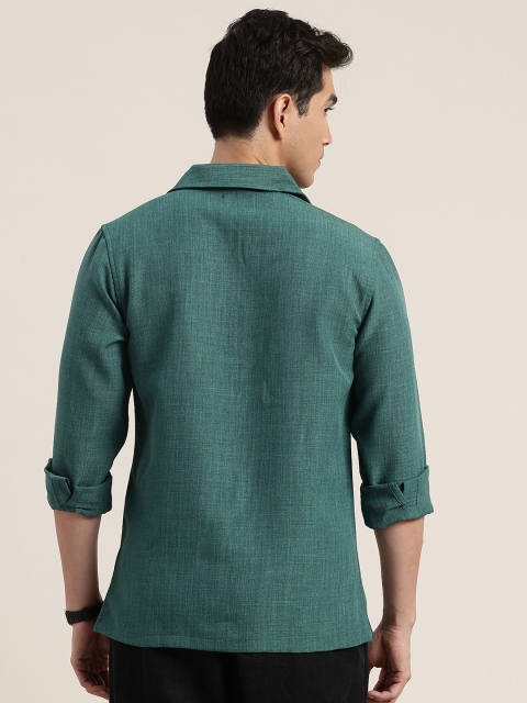 HERE&NOW Cuban Collar Pure Cotton Casual Shirt - Image 5