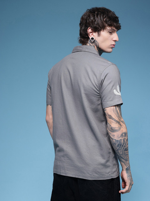 HERE&NOW Floral Embroidered Pure Cotton Casual Shirt - Image 5