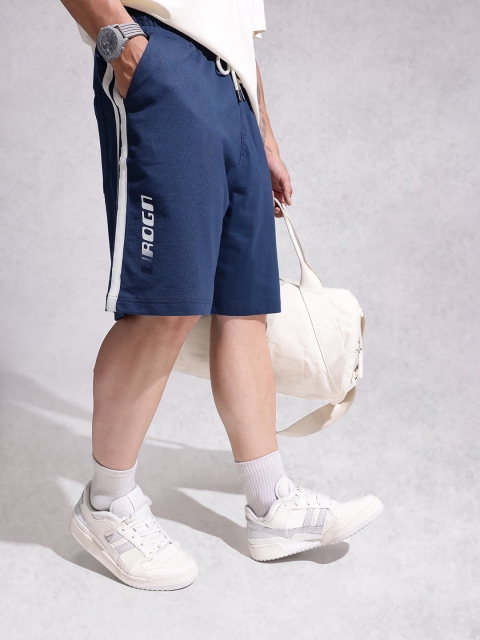 WROGN Men Pure Cotton Side Striped Loose Fit Shorts