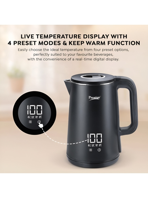 Prestige Black 1350W Live Temperature Display With 4 Preset Modes Digi Kettle 2.0L - Image 3