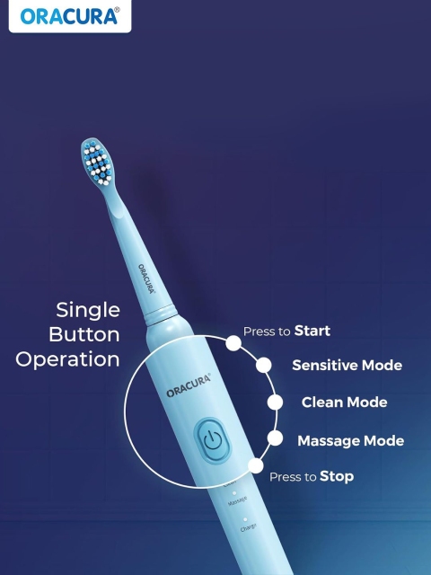 ORACURA SB200 Sonic Lite Electric Rechargeable Waterproof Toothbrush - Blue - Image 5