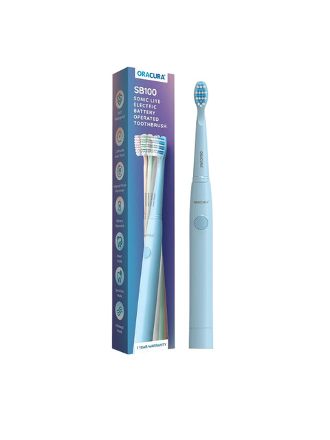 ORACURA SB100 Sonic Lite Electric Battery Operated Convenient & Portable Toothbrush- Blue - Image 3