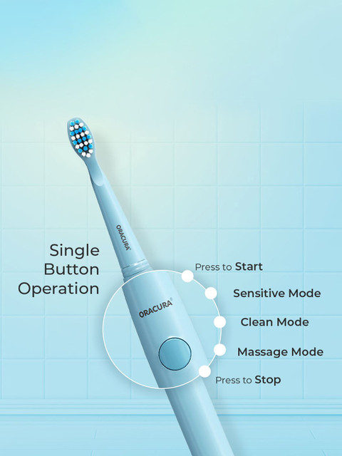 ORACURA SB100 Sonic Lite Electric Battery Operated Convenient & Portable Toothbrush- Blue - Image 4