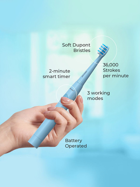 ORACURA SB100 Sonic Lite Electric Battery Operated Convenient & Portable Toothbrush- Blue - Image 5