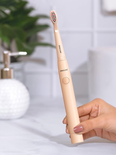 ORACURA SB100 Sonic Lite Electric Battery Operated Soft Bristles Toothbrush - Peach - Image 3