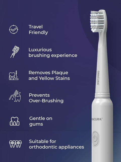 ORACURA SB200 Sonic Lite Electric Rechargeable Waterproof Toothbrush - Grey - Image 4