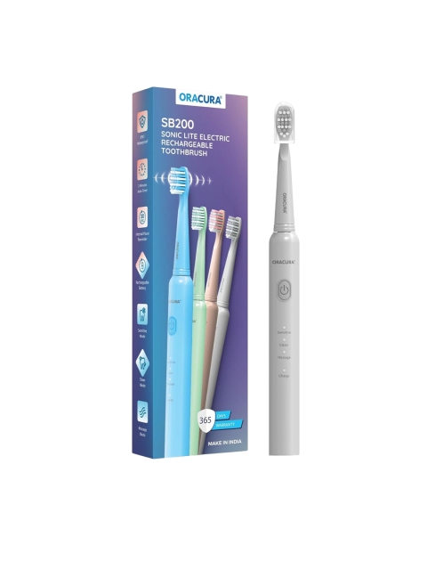 ORACURA SB200 Sonic Lite Electric Rechargeable Waterproof Toothbrush - Grey - Image 2