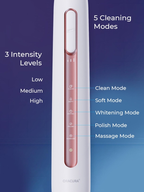 ORACURA SB300 Sonic Smart Electric Rechargeable Waterproof Toothbrush - Peach - Image 6