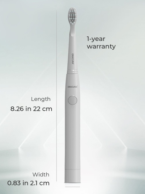 ORACURA SB100 Sonic Lite Electric Battery Operated Soft Dupont Bristles Toothbrush - Grey - Image 7