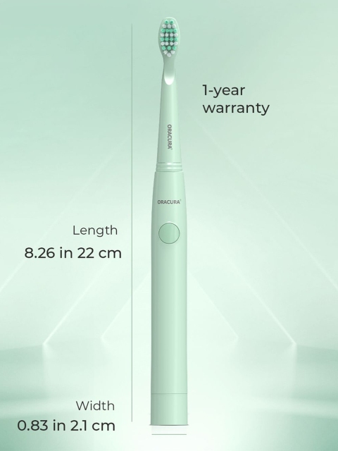 ORACURA SB100 Sonic Lite Electric Battery Operated Soft Dupont Brustles Toothbrush - Green - Image 7