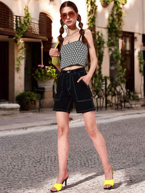 DressBerry Women High-Rise Denim Shorts