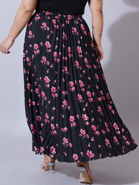 U&F Beyond Women Plus Size Printed Flared Maxi Skirts - Image 3
