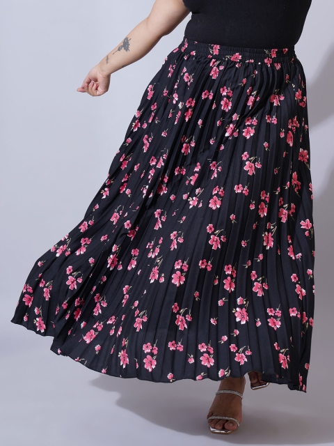 U&F Beyond Women Plus Size Printed Flared Maxi Skirts