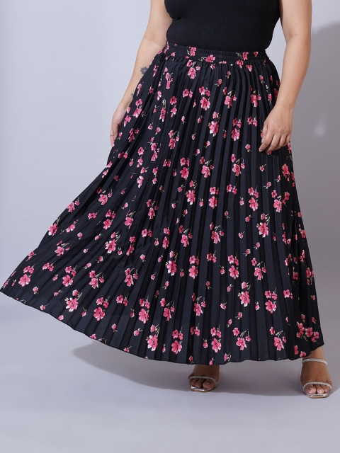 U&F Beyond Women Plus Size Printed Flared Maxi Skirts - Image 2
