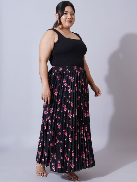 U&F Beyond Women Plus Size Printed Flared Maxi Skirts - Image 4