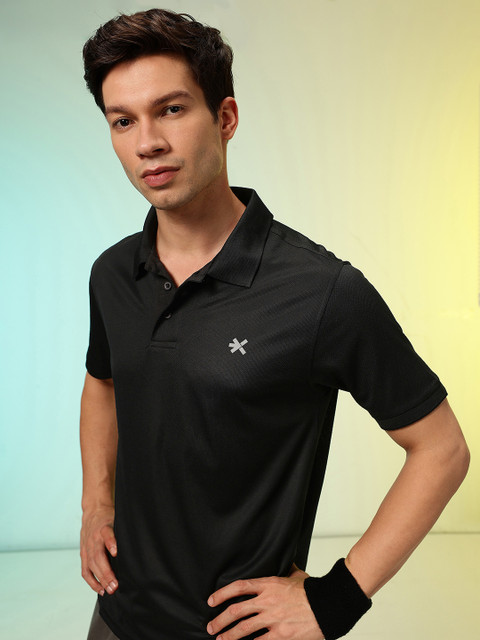 HRX by Hrithik Roshan Brand Logo Printed Polo Collar Rapid Dry T-shirt